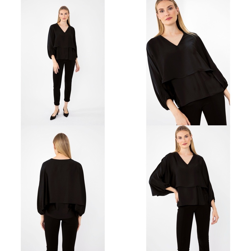 Joseph Ribkoff V-neck Batwing Sleeve Pullover Top Size 12